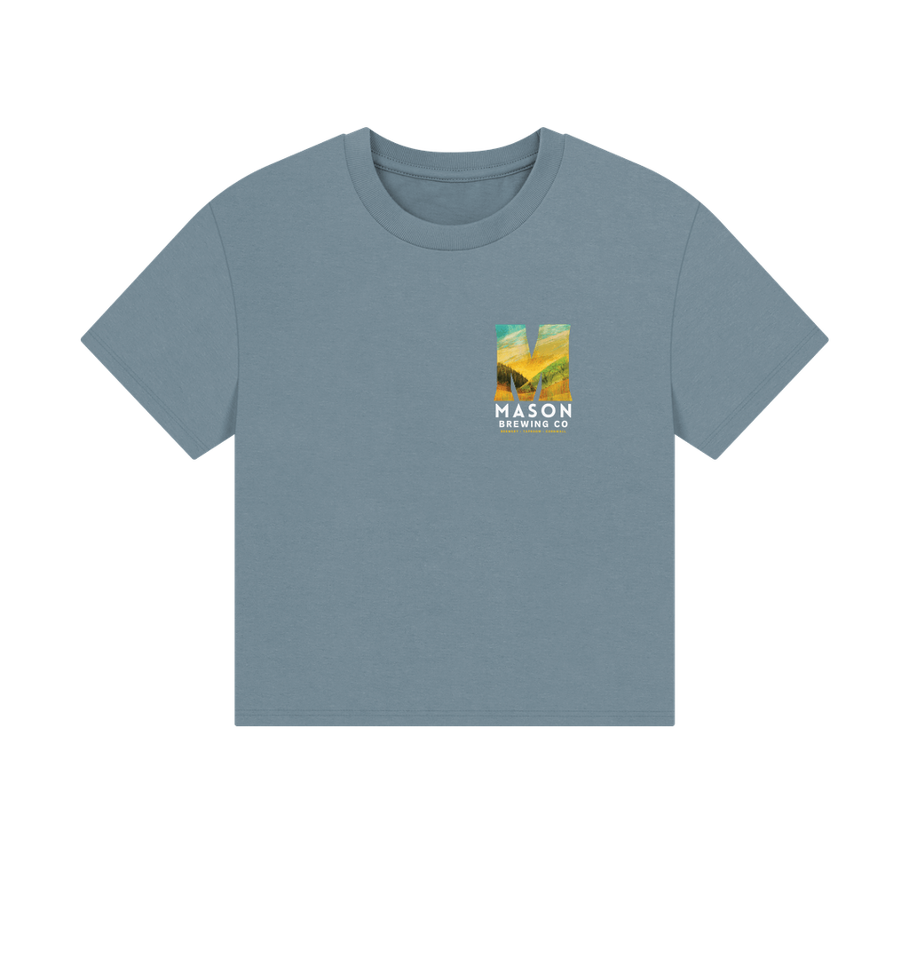 Stone Blue Printed T-shirt Front