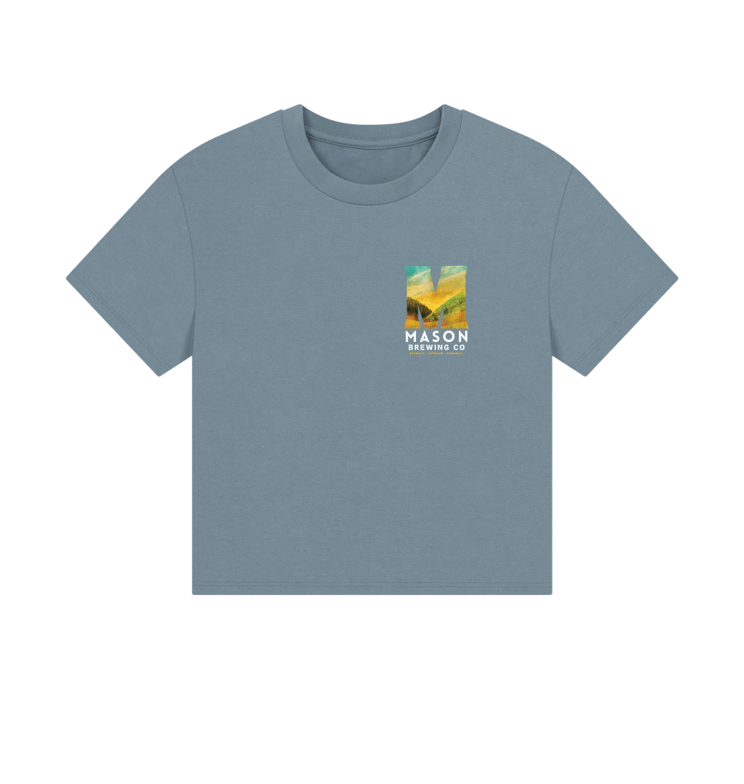 Stone Blue Printed T-shirt Front