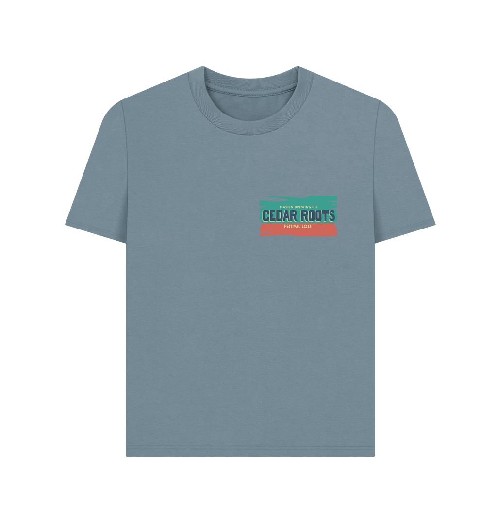 Stone Blue Printed T-shirt Front