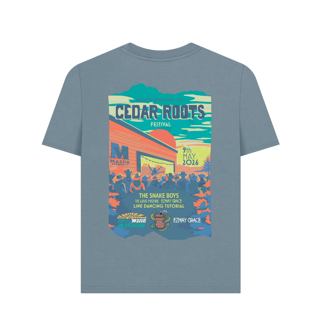 Stone Blue Printed T-shirt Back
