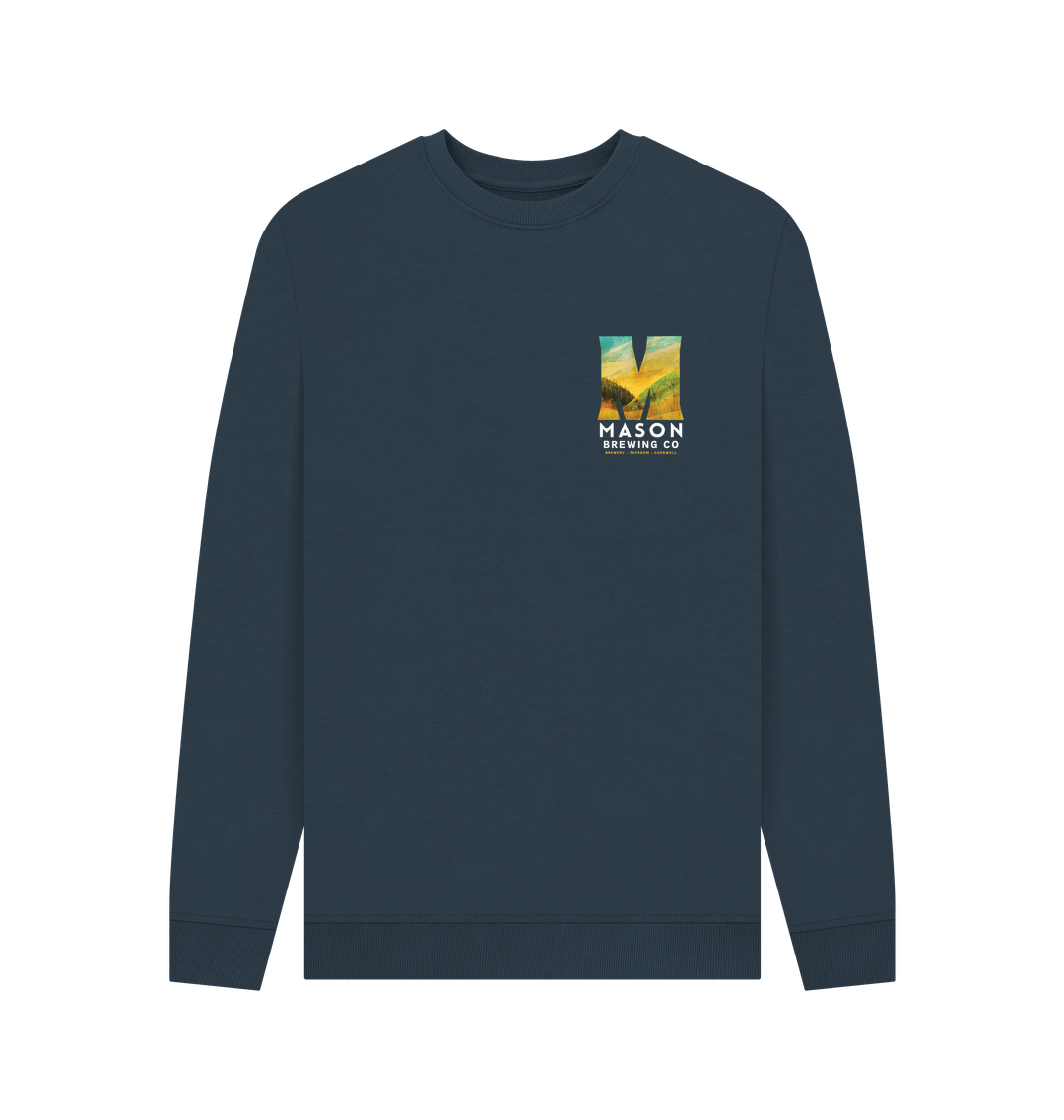 Navy Blue Printed Sweater Front