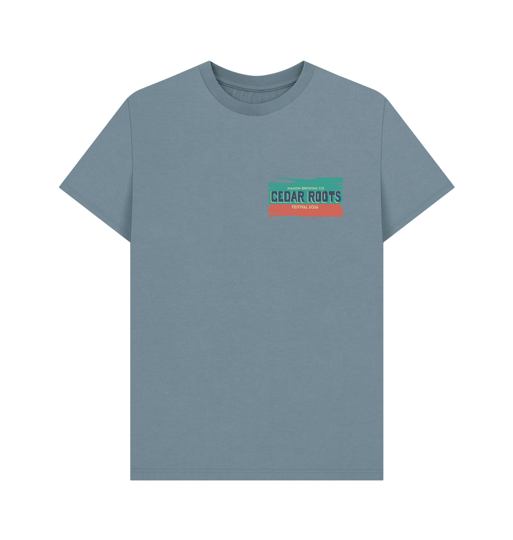 Stone Blue Printed T-shirt Front
