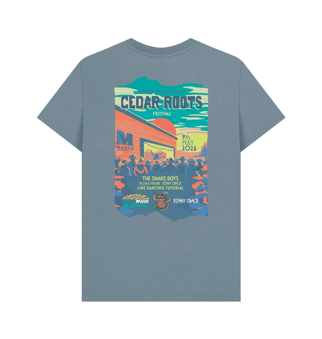 Stone Blue Printed T-shirt Back